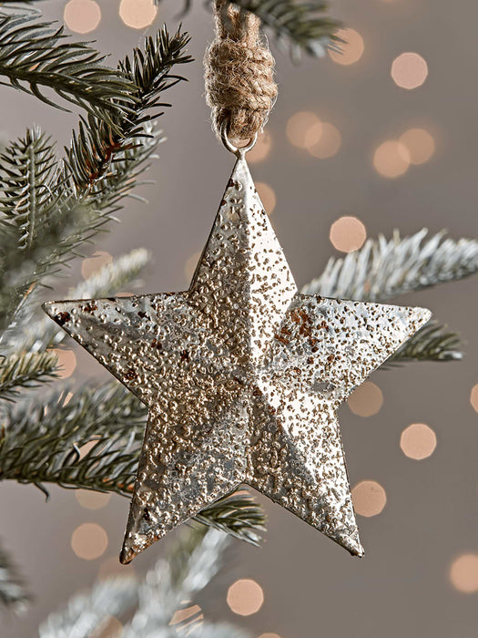 Six Textured Hanging Stars