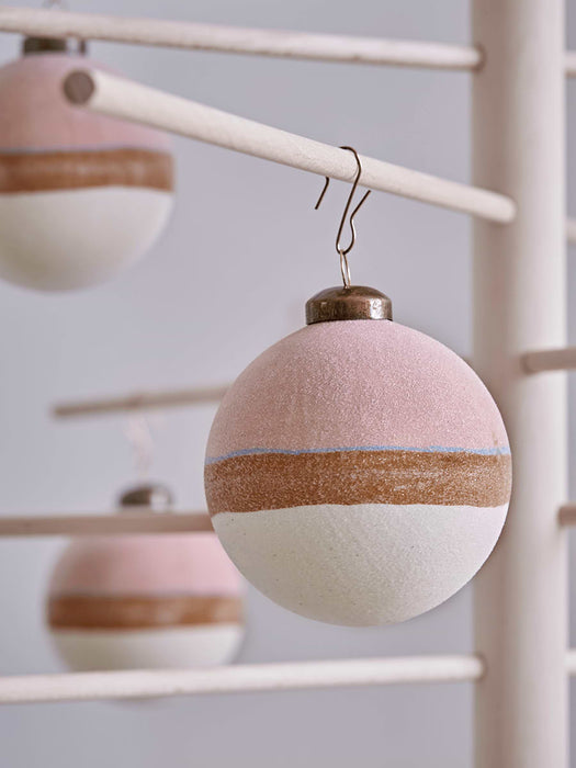 Six Sugar Frosted Baubles - Blush