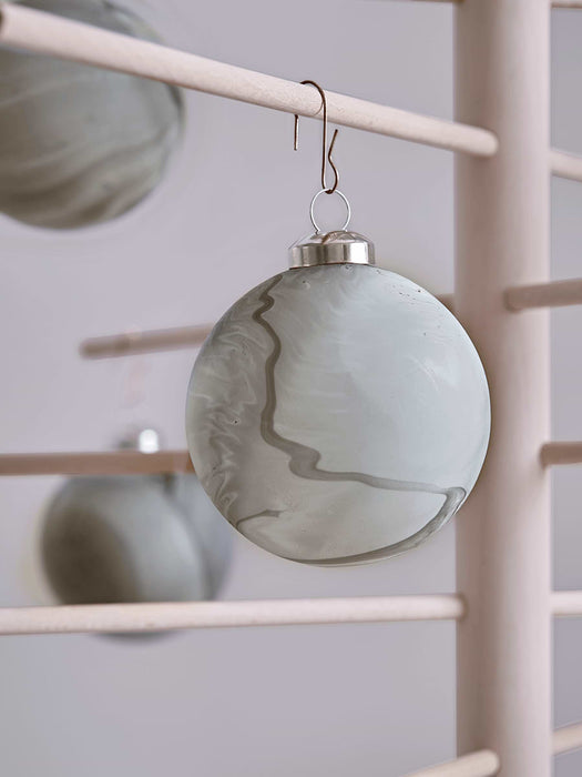 Six Marbled Glass Baubles