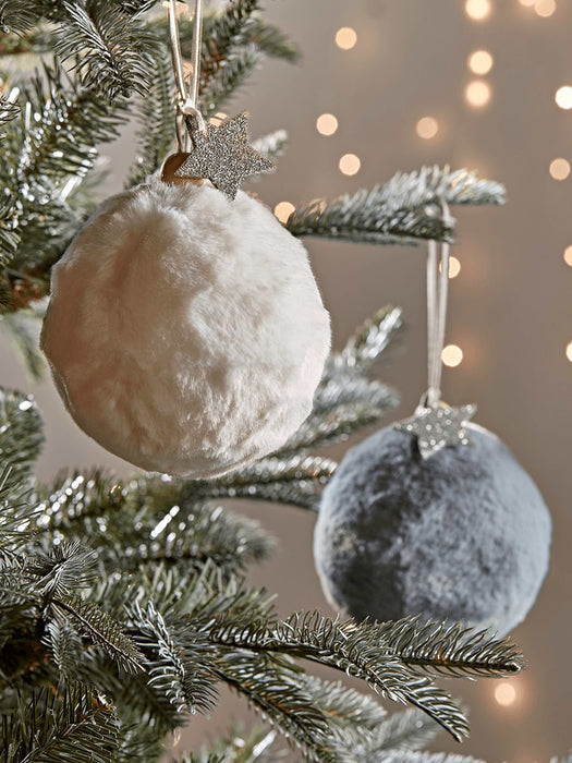 Two Faux Fur Baubles
