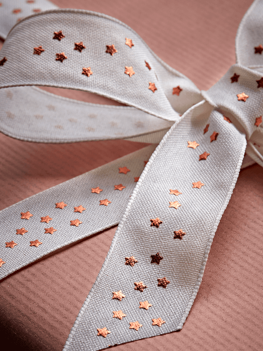 Starry Foiled Ribbon - Copper