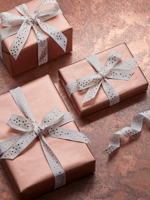 Starry Foiled Ribbon - Copper