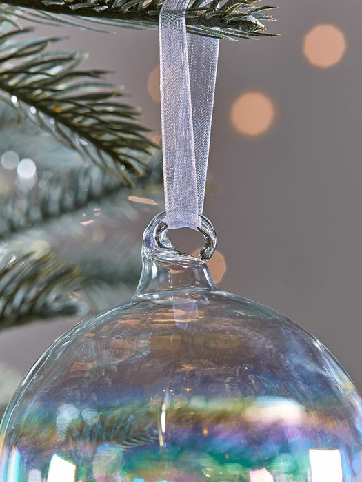 Six Lustre Glass Baubles