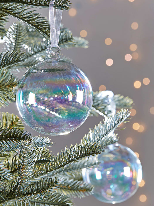 Six Lustre Glass Baubles