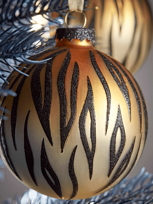Six Leopard & Tiger Print Baubles