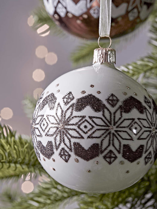 Six Glass Fairisle Baubles