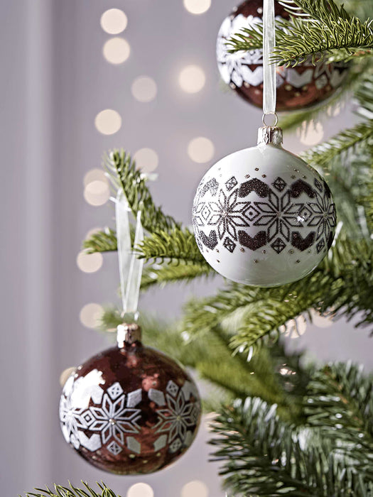 Six Glass Fairisle Baubles