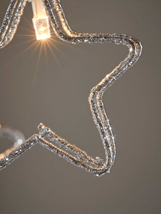 Glittered Star Silhouette String Lights
