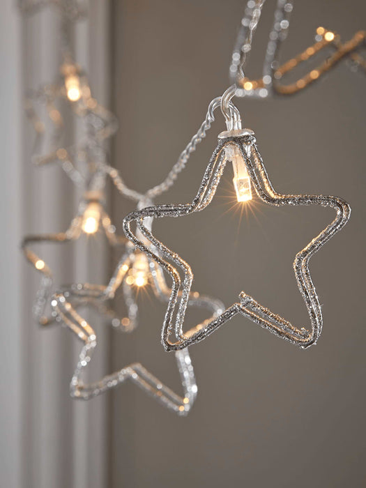 Glittered Star Silhouette String Lights