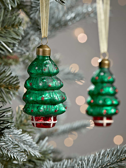 Two Vintage Style Baubles - Trees