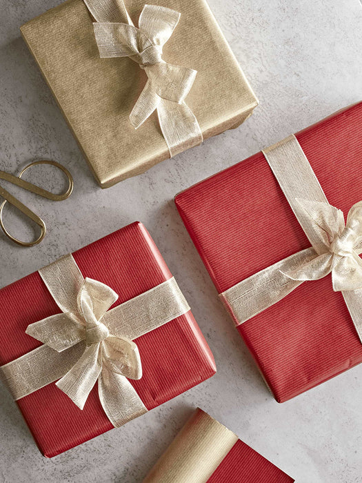 Red & Gold Kraft Reversible Wrapping Paper