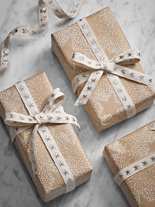 Woven Star Ribbon - Silver