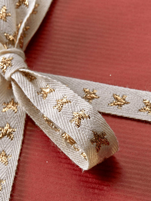 Woven Star Ribbon - Gold