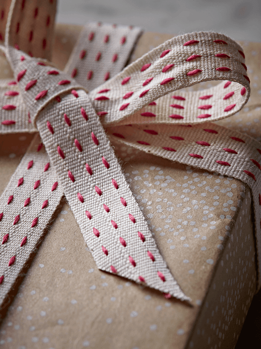 Stitched Ribbon - Hot Pink
