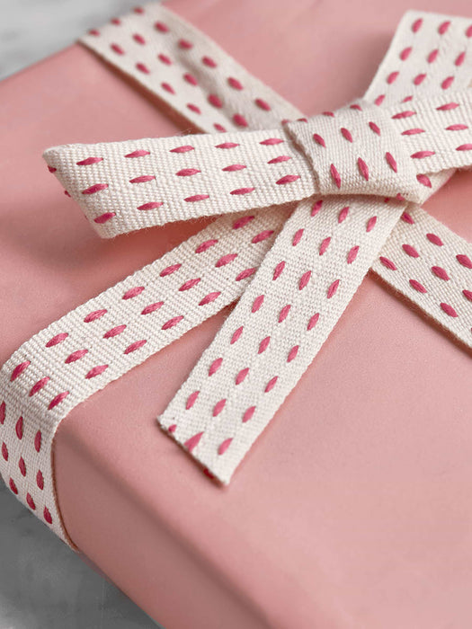 Stitched Ribbon - Hot Pink
