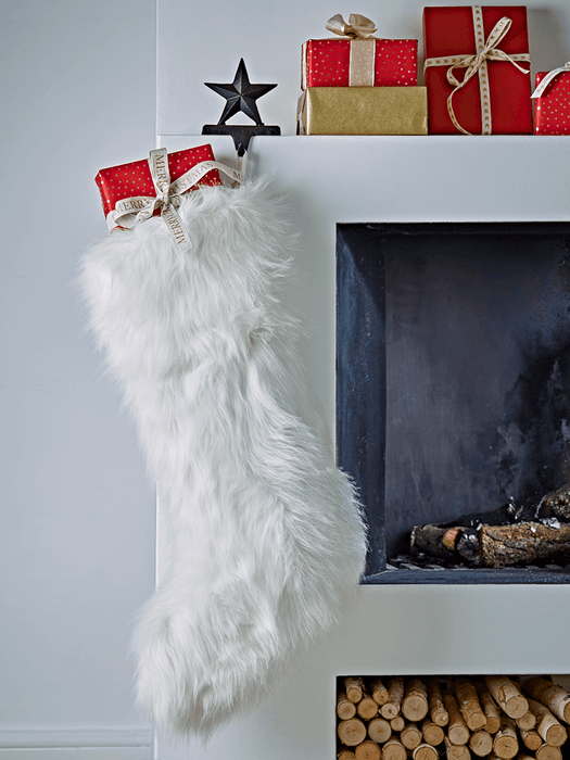 Faux Fur Stocking - White