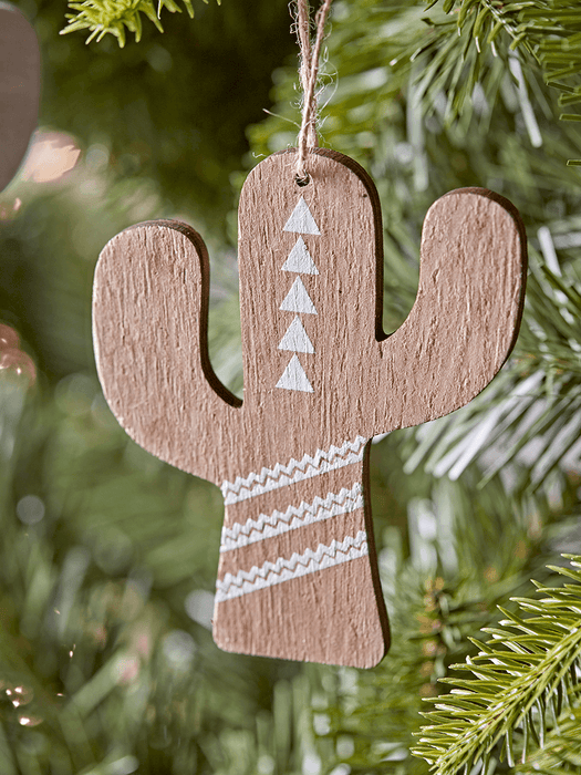 Six Wooden Cactus Decorations