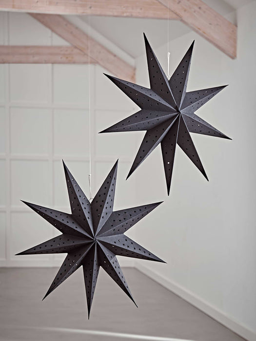 Black Hanging Paper Stars