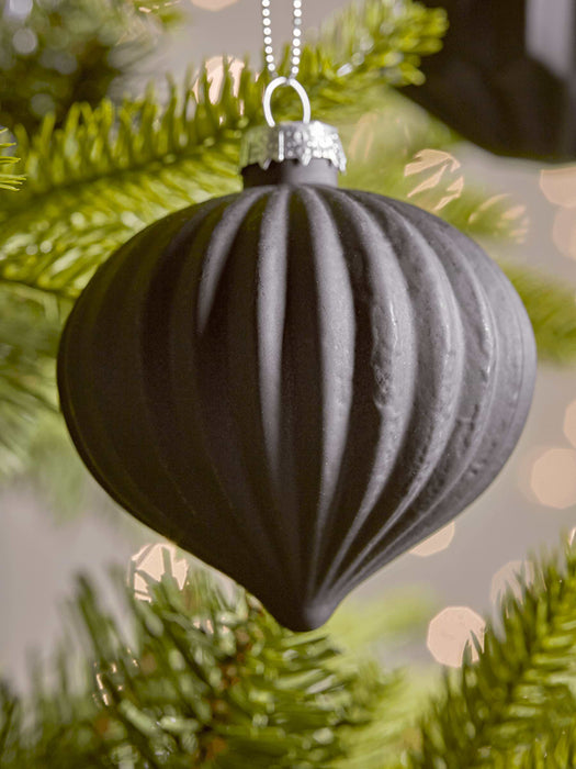 Six Geometric Baubles - Black