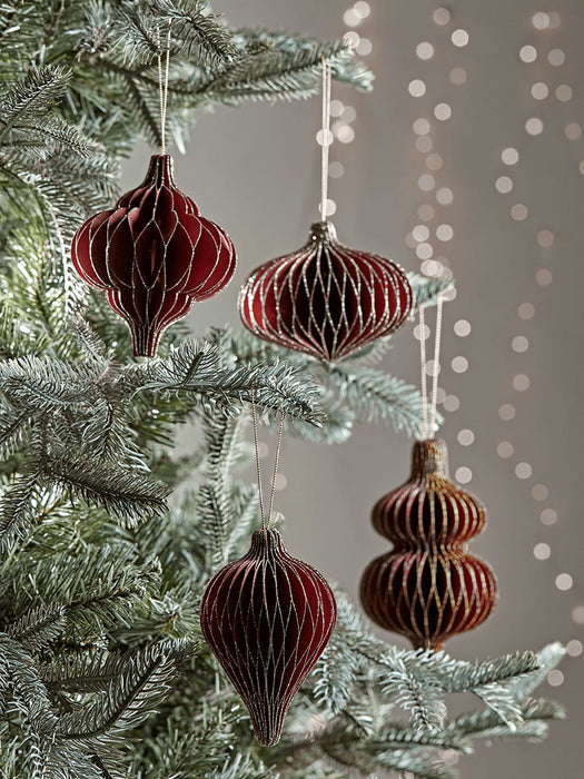 Four Origami Baubles