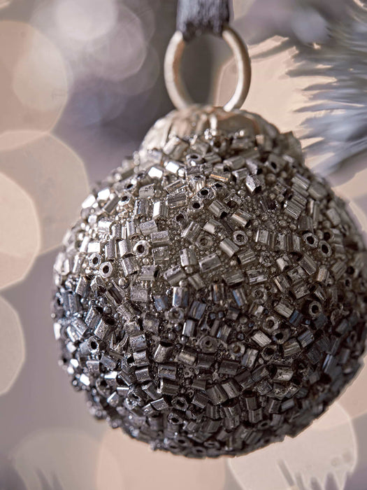 Twelve Mini Glass Mirrored Baubles