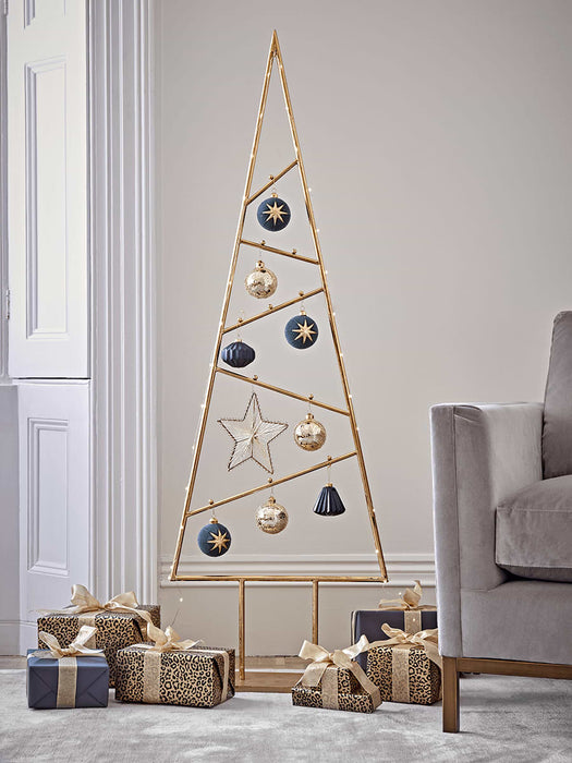 Twelve Gold Deco Glass Baubles