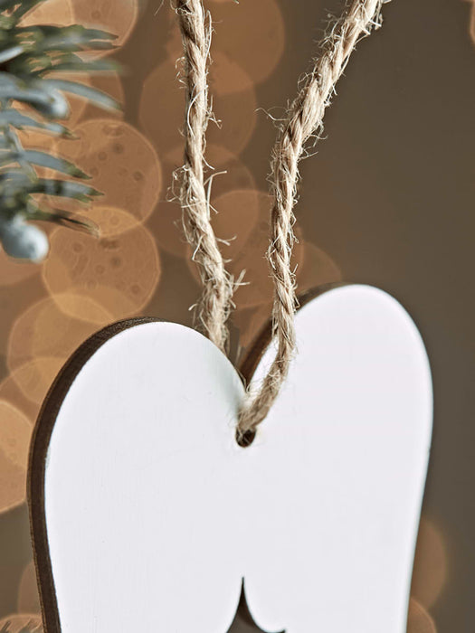 Eighteen Winter White Wooden Decorations