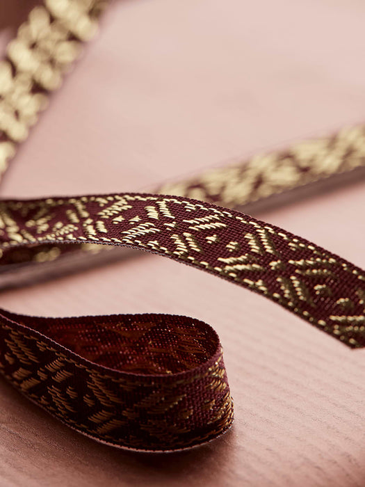 Slim Navajo Ribbon - Burgundy