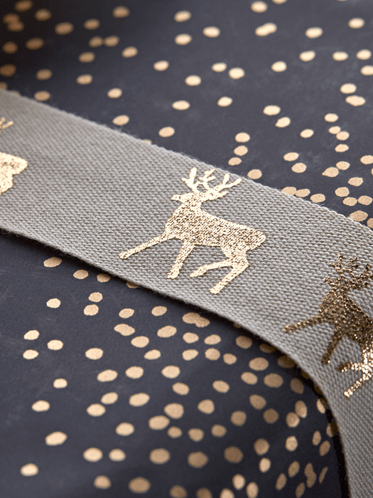 Gold Deer Silhouette Ribbon