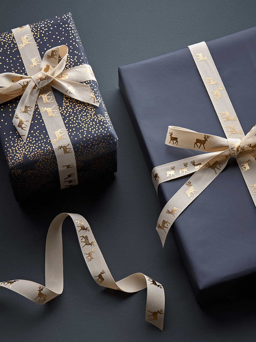 Gold Deer Silhouette Ribbon