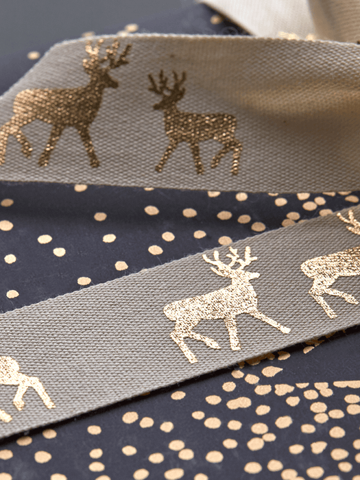 Gold Deer Silhouette Ribbon