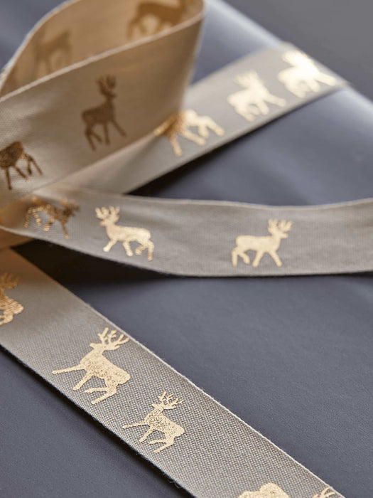 Gold Deer Silhouette Ribbon