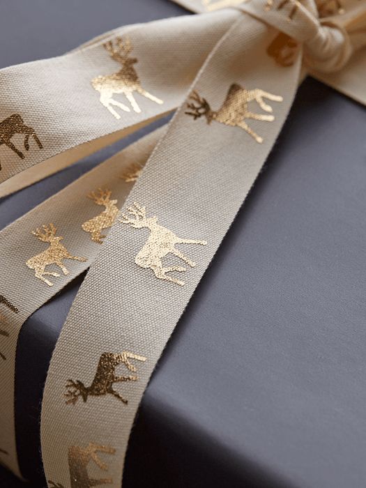Gold Deer Silhouette Ribbon