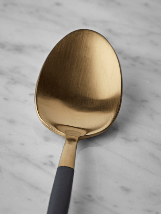 Black & Brushed Gold Cutlery Set