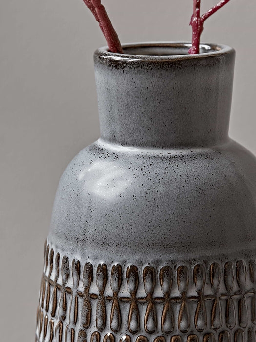 Textured Grey Tapered Vase