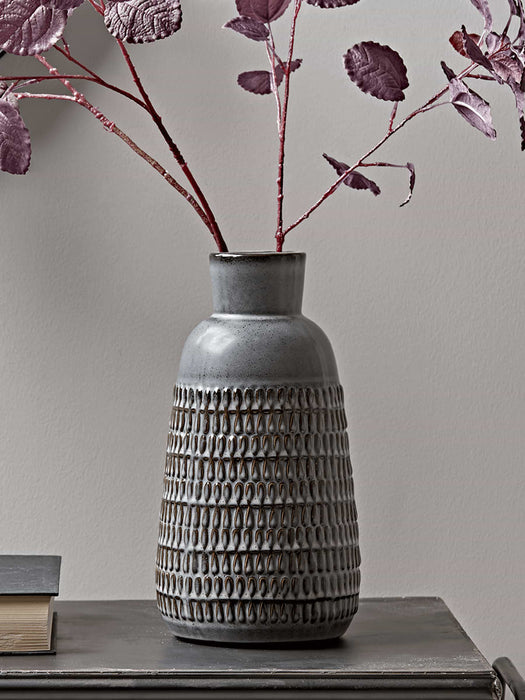 Textured Grey Tapered Vase