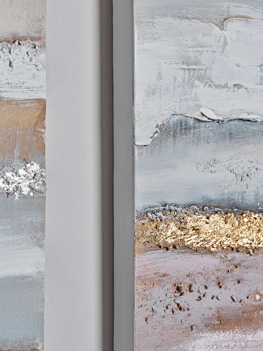 Two Blush & Gold Canvases
