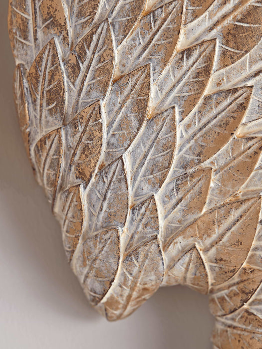 Whitewashed Gold Angel Wings