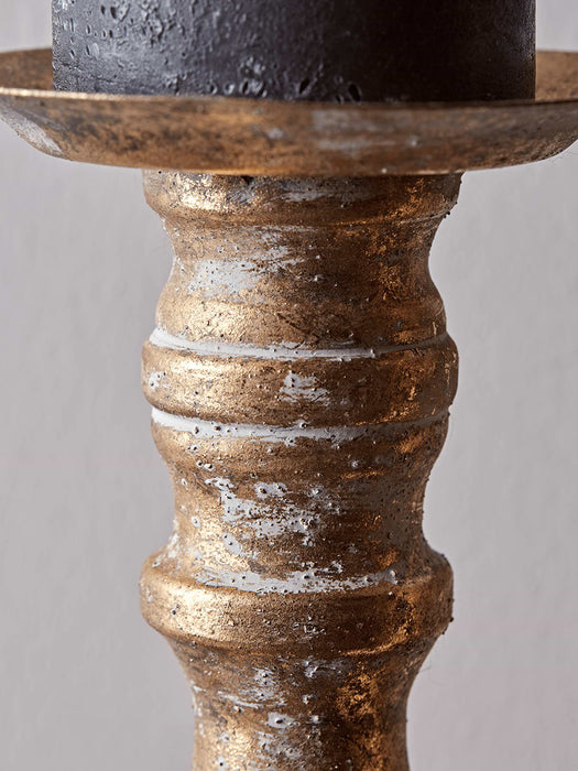 Aged Metal Candle Holder - Large