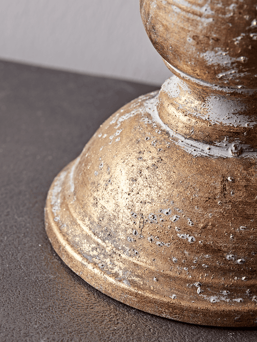 Aged Metal Candle Holder - Large