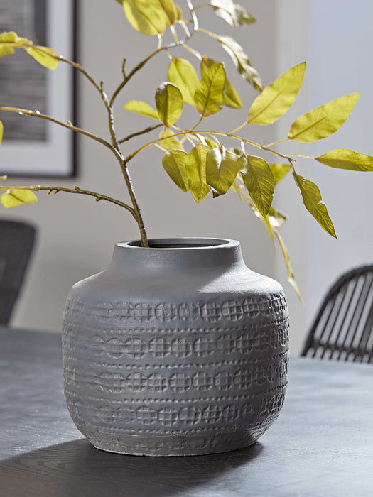Grey Geometric Vase
