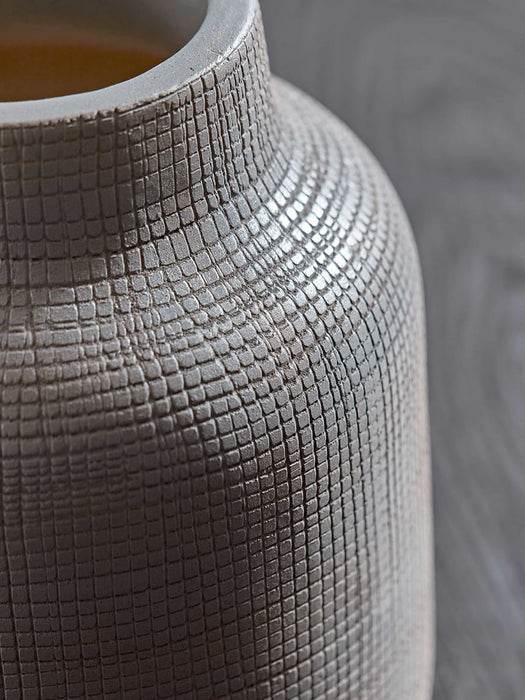 Grey Grid Vase