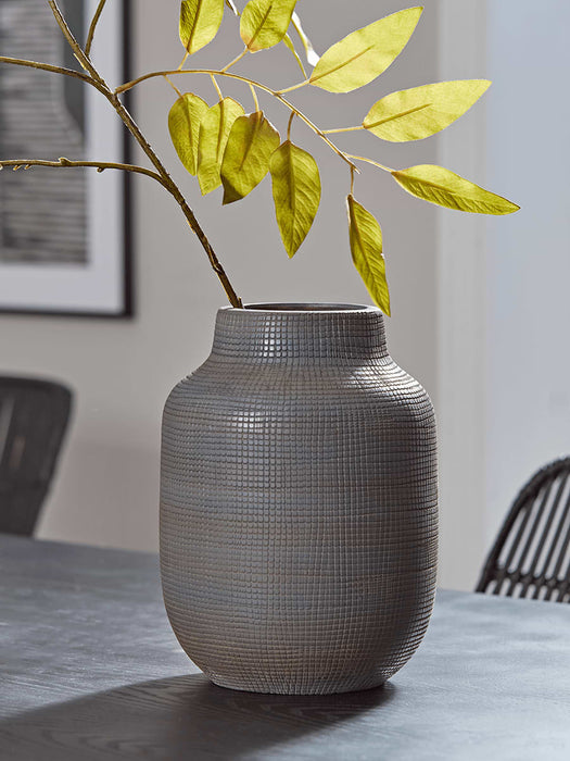 Grey Grid Vase