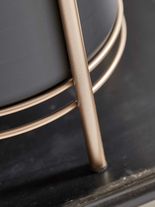 Three Black & Brass Planters