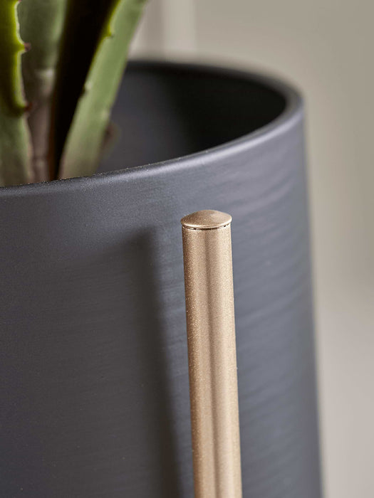 Three Black & Brass Planters
