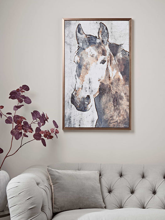 Copper Horse Framed Canvas