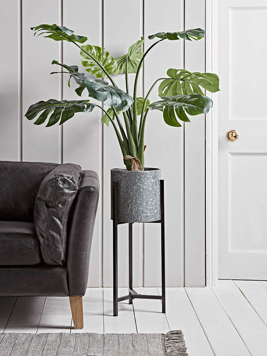 Black Industrial Standing Planter - Small