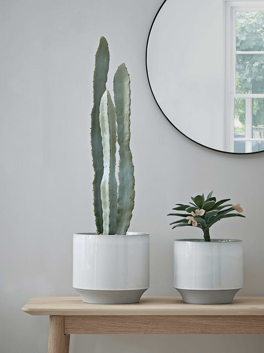 Two Dip Glaze White Planters