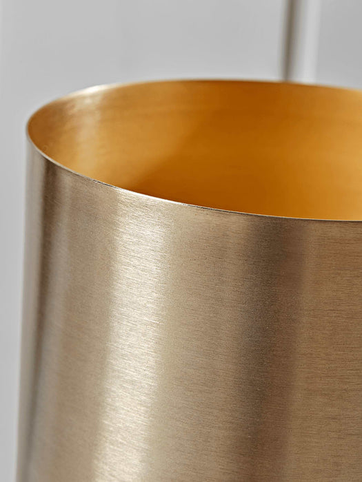 Two Metal Standing Planters - Brass
