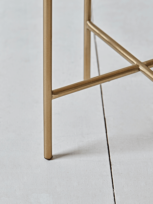 Two Metal Standing Planters - Brass